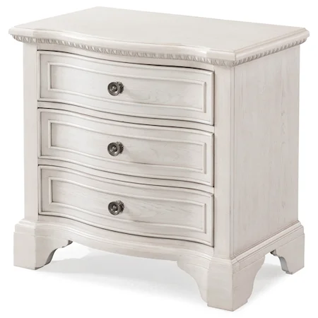 Vintage Three Drawer Night Stand with Power Outlet